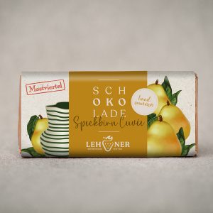 Mostviertler Speckbirn-Cuv&eacute;e Schokolade handgesch&ouml;pft 65g