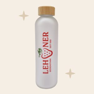 Lehner Glas-Trinkflasche mit Holzdeckel